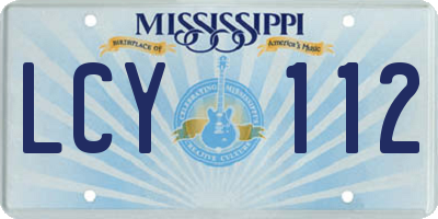 MS license plate LCY112