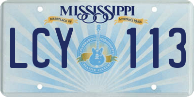 MS license plate LCY113