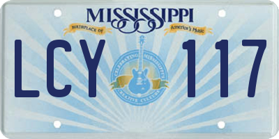 MS license plate LCY117