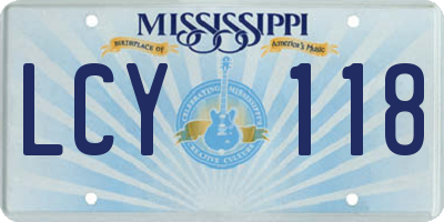 MS license plate LCY118