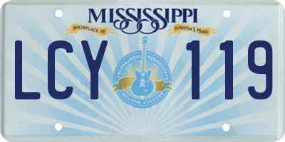 MS license plate LCY119