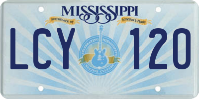 MS license plate LCY120