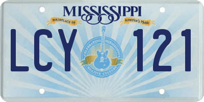 MS license plate LCY121
