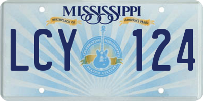 MS license plate LCY124