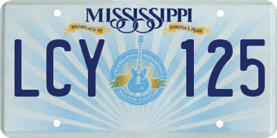 MS license plate LCY125