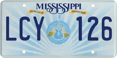 MS license plate LCY126