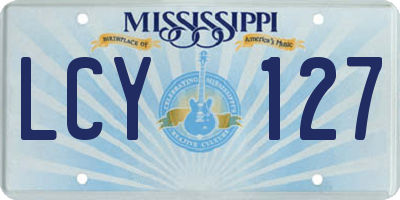 MS license plate LCY127