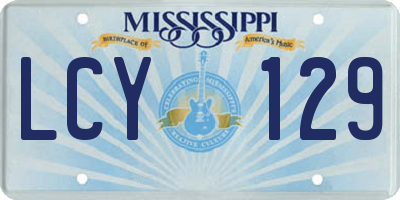 MS license plate LCY129