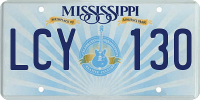 MS license plate LCY130