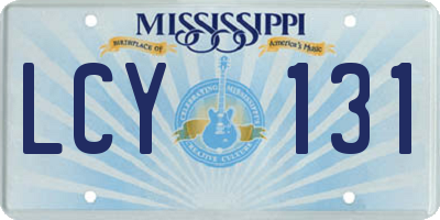 MS license plate LCY131