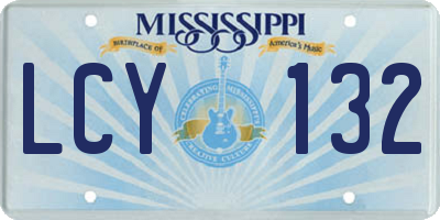 MS license plate LCY132