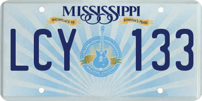 MS license plate LCY133