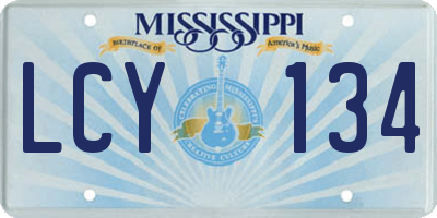 MS license plate LCY134