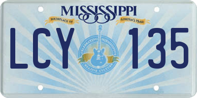 MS license plate LCY135