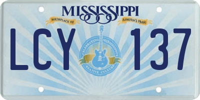 MS license plate LCY137