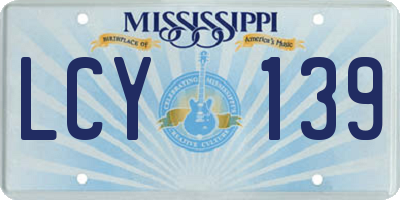 MS license plate LCY139