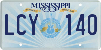 MS license plate LCY140