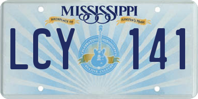 MS license plate LCY141