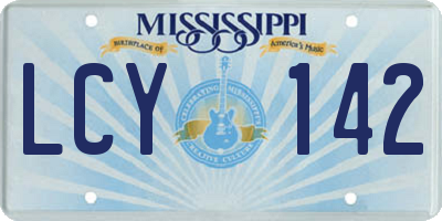MS license plate LCY142