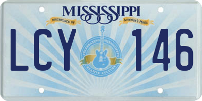 MS license plate LCY146