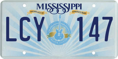 MS license plate LCY147