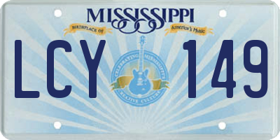MS license plate LCY149