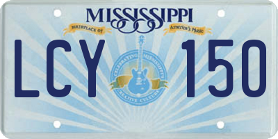 MS license plate LCY150