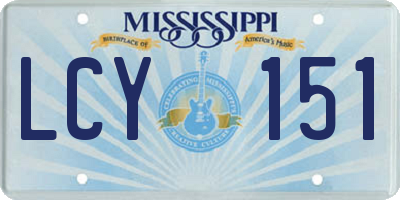 MS license plate LCY151