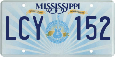 MS license plate LCY152