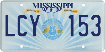 MS license plate LCY153