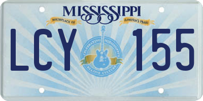 MS license plate LCY155
