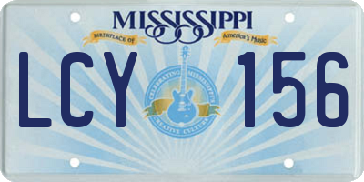 MS license plate LCY156