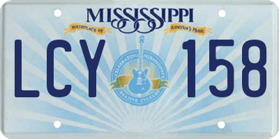 MS license plate LCY158