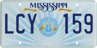 MS license plate LCY159