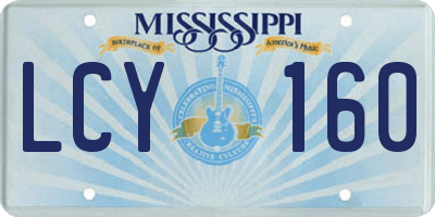 MS license plate LCY160