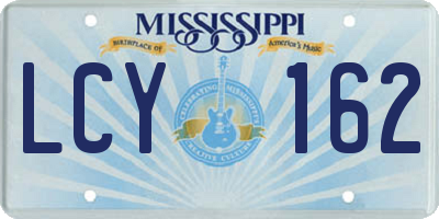 MS license plate LCY162