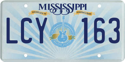 MS license plate LCY163