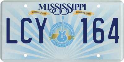 MS license plate LCY164
