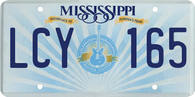 MS license plate LCY165