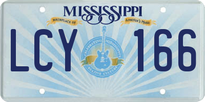 MS license plate LCY166