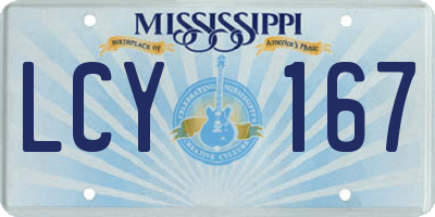 MS license plate LCY167