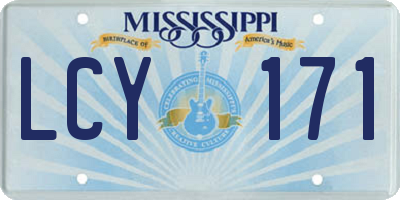 MS license plate LCY171
