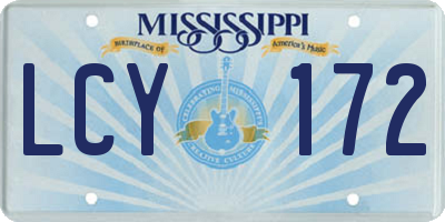 MS license plate LCY172