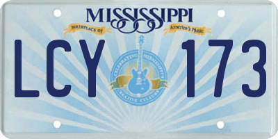 MS license plate LCY173