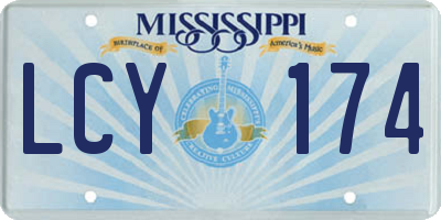 MS license plate LCY174