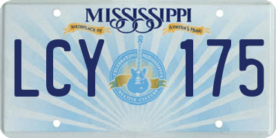 MS license plate LCY175