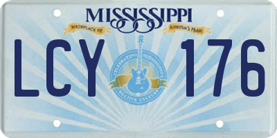 MS license plate LCY176