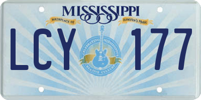 MS license plate LCY177