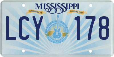 MS license plate LCY178