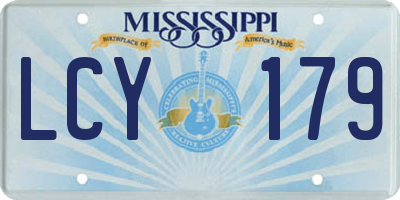 MS license plate LCY179